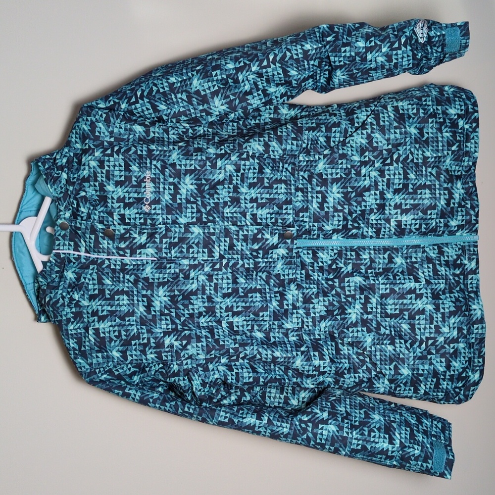 Columbia Girls Winter Coat / Ski Jacket in Teal Pattern Size XL